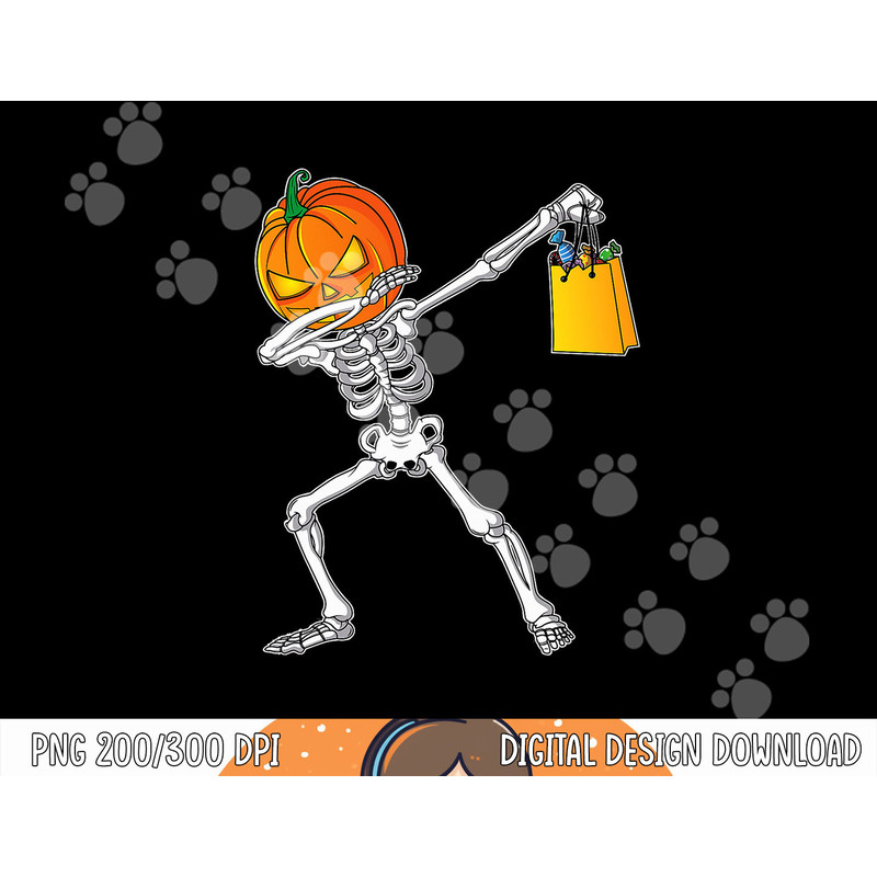 Funny Halloween Shirt For Boys Kids Dabbing Skeleton Pumpkin png, sublimation copy.jpg