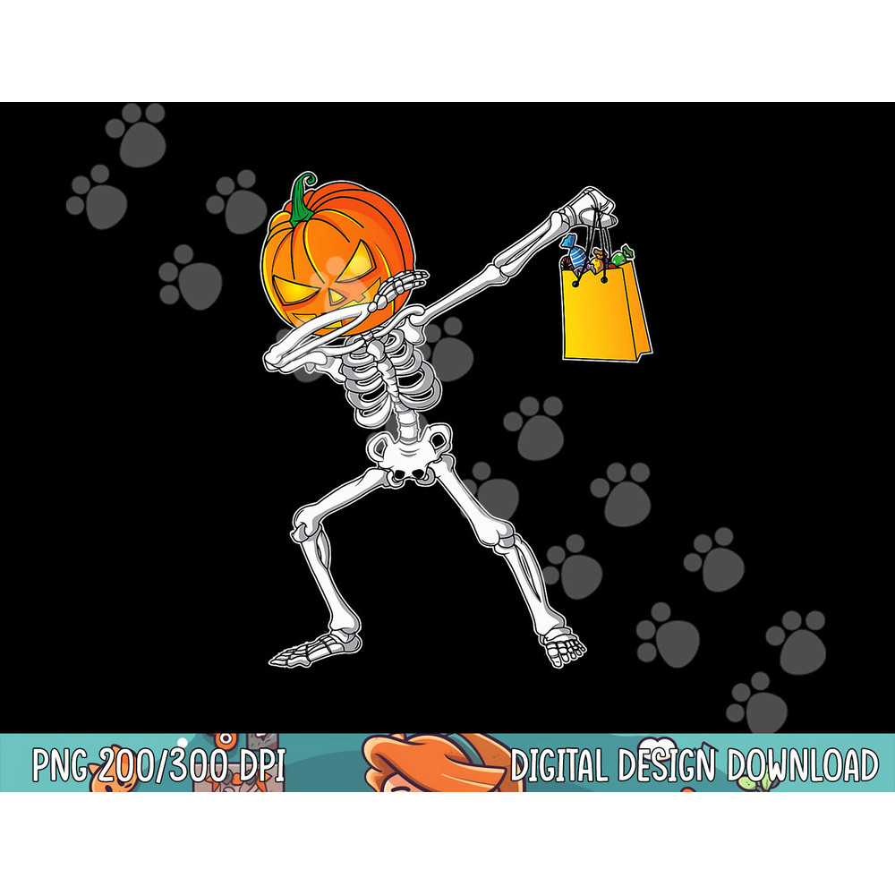Funny Halloween Shirt For Boys Kids Dabbing Skeleton Pumpkin png, sublimation copy.jpg
