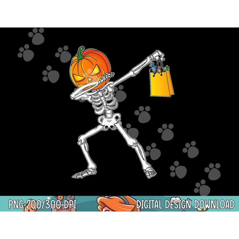 Funny Halloween Shirt For Boys Kids Dabbing Skeleton Pumpkin png, sublimation copy.jpg