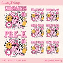 back to school bundle, kindergarten, pre k png, first day of school, school png, retro png, first/ second/ third grade