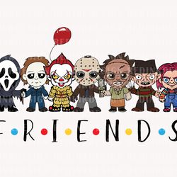 horror characters svg, horror friends svg, horror halloween, halloween svg, fr