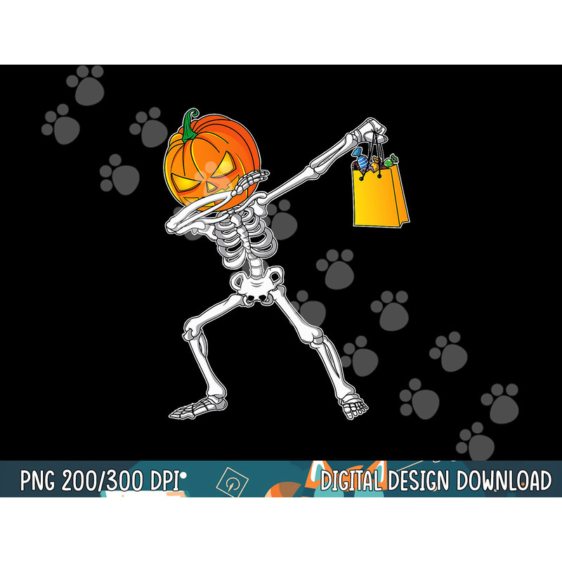 Funny Halloween Shirt For Boys Kids Dabbing Skeleton Pumpkin png, sublimation copy.jpg