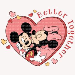better together svg, mouse kissing svg, mouse valentines svg