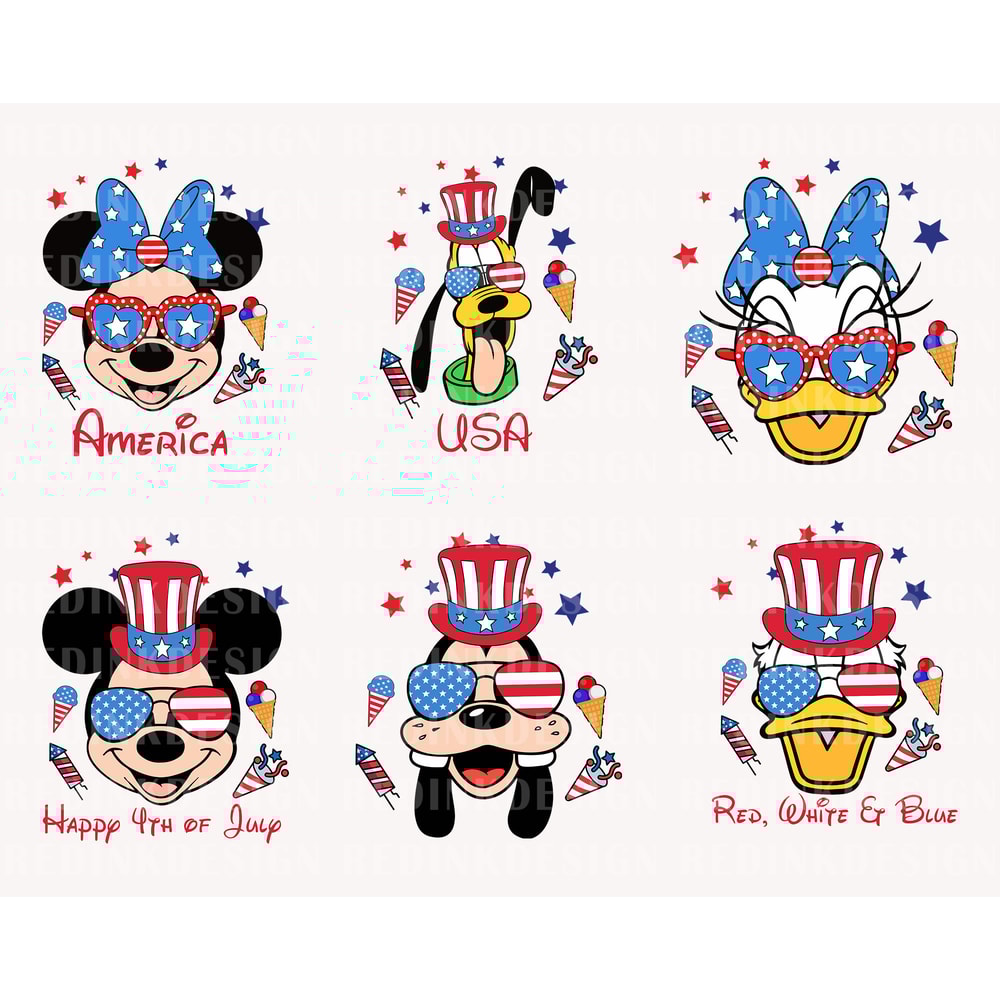 Bundle Fourth of July Svg, Mouse And Friends Svg, Happy 4th of July Svg, July 4th Svg, America, American Flag Svg, Independence Day Svg - 1.jpg
