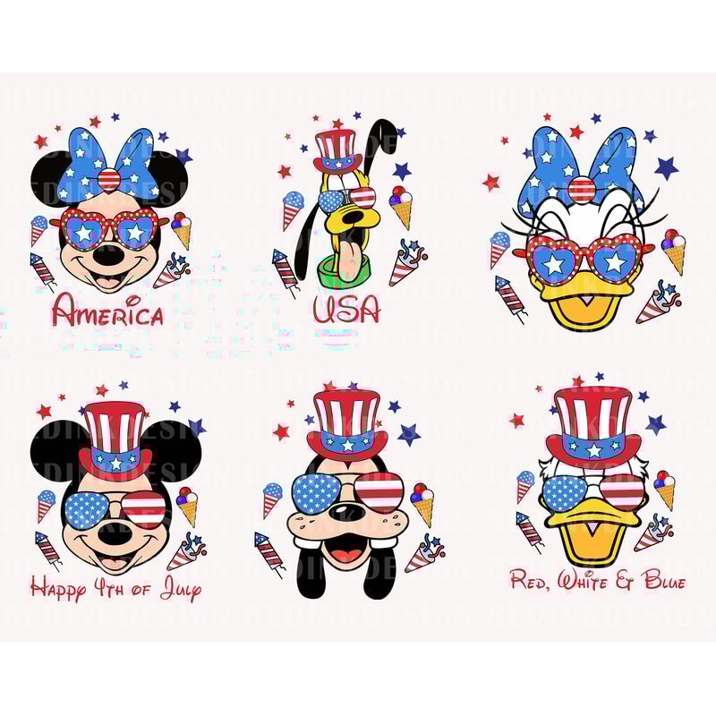 Bundle Fourth of July Svg, Mouse And Friends Svg, Happy 4th of July Svg, July 4th Svg, America, American Flag Svg, Independence Day Svg - 1.jpg