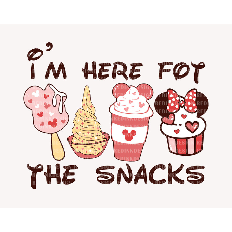 I'm Here For The Snack Svg, Drink And Food Svg, Funny Valentines, Valentine's Day, Retro Valentines Svg, Valentines Snack shirt SVG File - 1.jpg