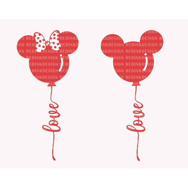 Mouse Balloon Bundle Svg, Mouse Love Svg, Funny Valentine's Day, Valentine's Day, Mouse Valentine Svg, Valentines Couple shirt SVG File - 1.jpg
