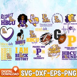 bundle 20 files prairie view football team svg, prairie view svg, hbcu team svg, mega bundle, designs, cricut, cutting f