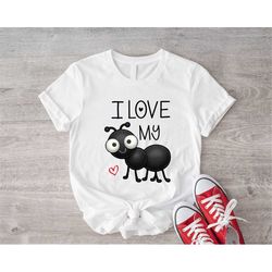 I Love My Aunt Shirt, Auntie Love T-shirt, Aunt Baby Announcement Baby Shower Gift Cute Baby Clothes,Ant Auntie Toddler