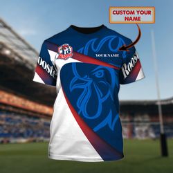 personalized name sydney roosters nrl full printed t-shirt