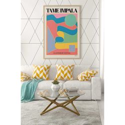 tame impala glastonbury 2019 festival 70s groovy vintage music band poster wall art, 4 sizes available!