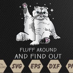 Funny Cat Fluff Around and Find Out Svg, Eps, Png, Dxf, Digital Download