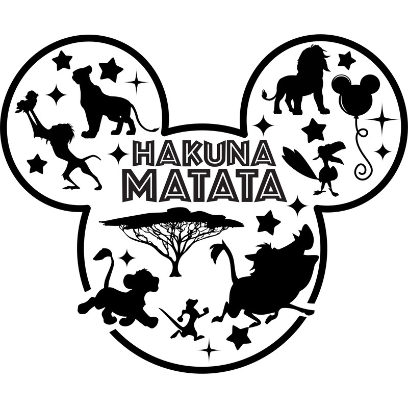 hakuna matata mickey outline.png