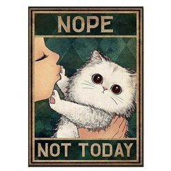 vintage canvas poster nope not today print wall art home room kitchen decor unframed