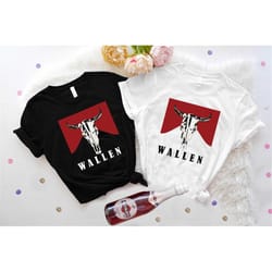 wallen western shirt, cow skull wallen tshirt, women shirt, wallen bullhead hoodie, country music shirt gift, vintage bu