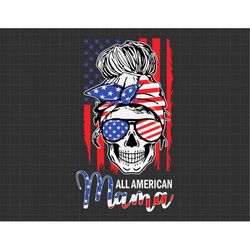 all american mama skull svg, 1776 svg, independence day, american patriotic, the fourth of july, svg, png files for cric