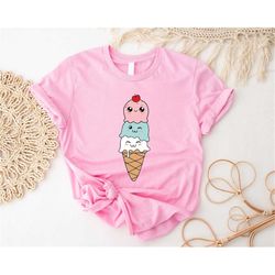 ice cream shirt, kawaii ice cream shirt, ice cream lovers t-shirt, foodie gift, ice cream lover, summer shirt,adult kids