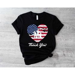 thank you veterans shirt, thank you usa shirt, american flag tee, 4th of july shirt, patriotic shirt, army tee,heart mem