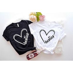 besties shirt, besties couple shirt, heart besties matching sweatshirt, mother and me tee, best friend gift, sisters mat