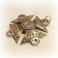Cossack brass cross pendant,templar Brass Cross,ukrainian cossack jewellery,ukrainian Rustic Brass Cross,cossack emblem