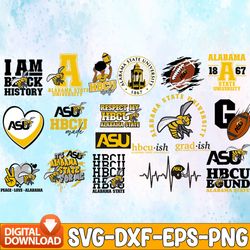 bundle 20 files alabama state university football team svg, alabama state university svg, hbcu team svg, mega bundle, de