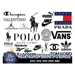 mega fashion brand svg bundle, fashion svg, nike svg, gucci svg