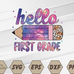 Hello First 1st Grade Back To School Svg, Eps, Png, Dxf, Digital Download