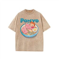 spirited away ponyo shirt, studio ghibli washed acid t shirt, howls moving castle, calcifer, totoro shirt, hayao miyazak