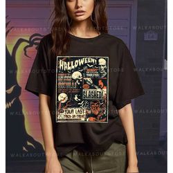 vintage horror movie shirts poster terror old time halloween t-shirt, halloween scary tee, halloween party 2023, scary f