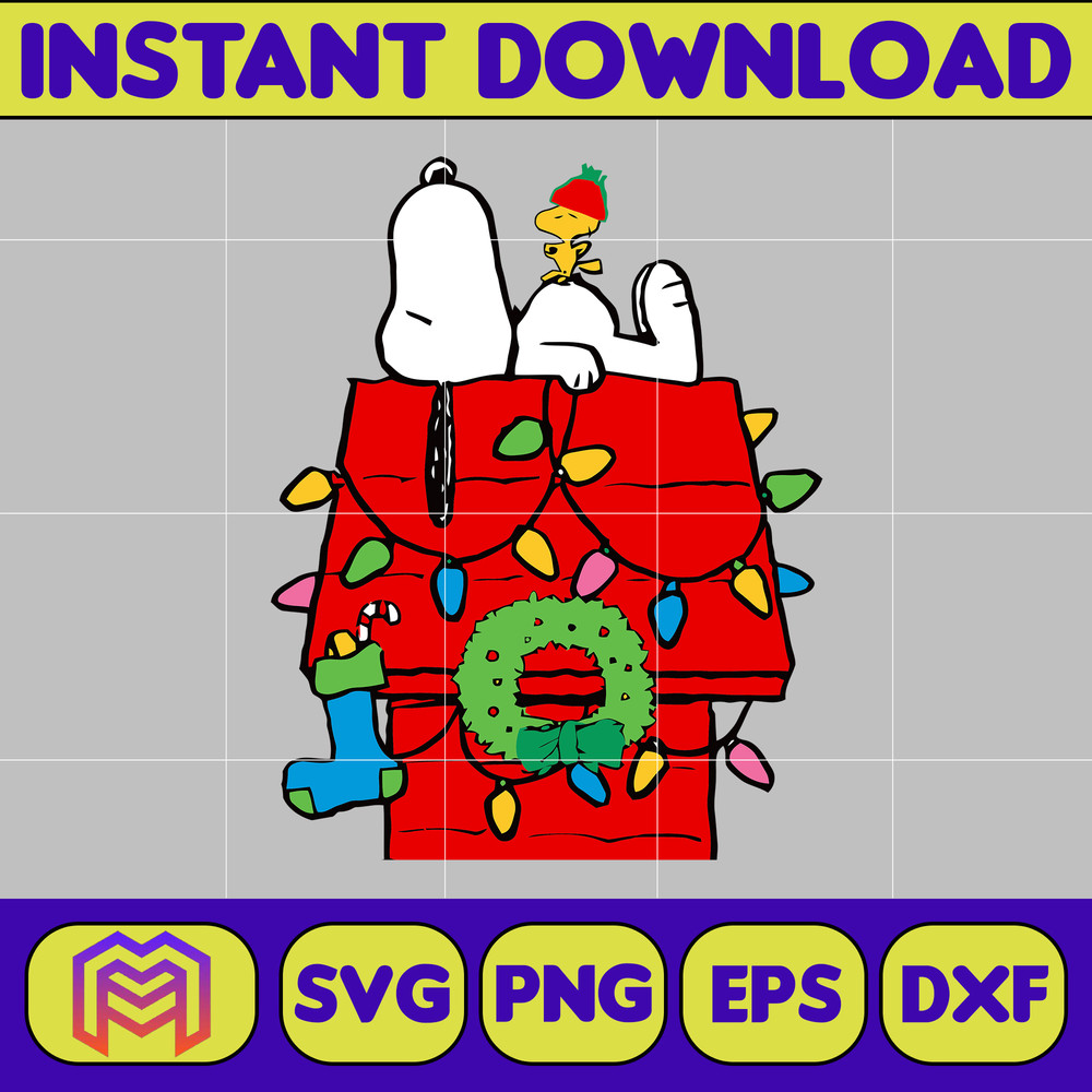 Snoopy Christmas Svg, Peanuts, SVG file, Instant Download, Cricut Cut File, Digital File (28).jpg