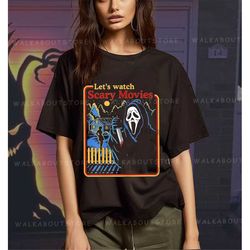 Scream Let's Watch Scary Movies T-Shirt, Movies SCREAM Stu Matcherr Gift For Fan, Funny Halloween Shirt