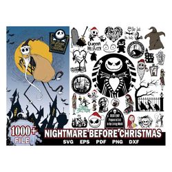 1000 nightmare before christmas svg, christmas svg, jack skellington svg, digital file cut instant download