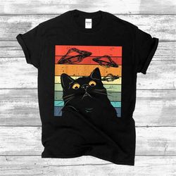 alien cat ufo galaxy cat shirt spaceship funny cat tee, cats lover shirt, flying saucer shirt, funny alien t-shirt, spac