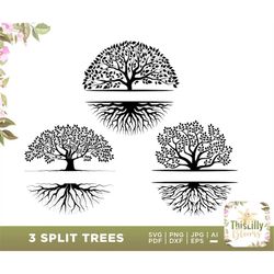 Split Tree Monogram SVG, Split Monogram Tree Of Life SVG Cut File, Family Tree Svg, Split Monogram Svg, Laser CNC Plotte