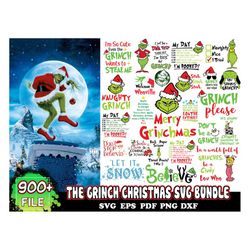 the grinch 900 files svg bundle, christmas svg, grinch svg, xmas svg, grinch christmas svg bundle, christmas cut files
