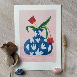 art print tulips in vase by raissa oltmanns