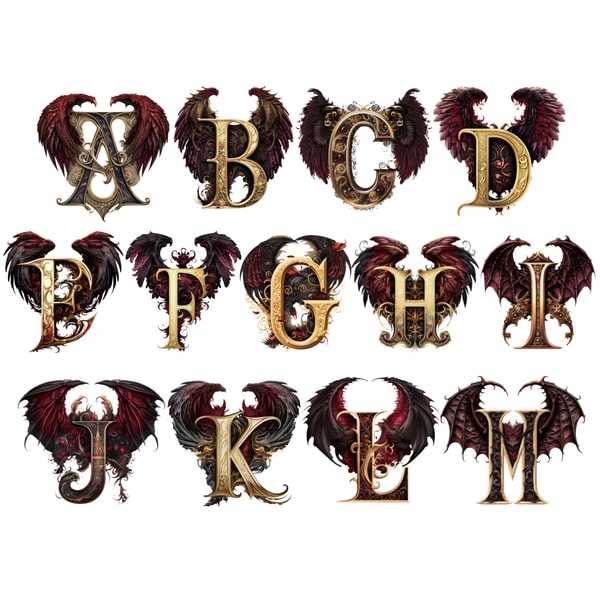 Demonic Style Writing Demonic gothic alphabet clipart, Dark aesthetic letters png - Inspire ...