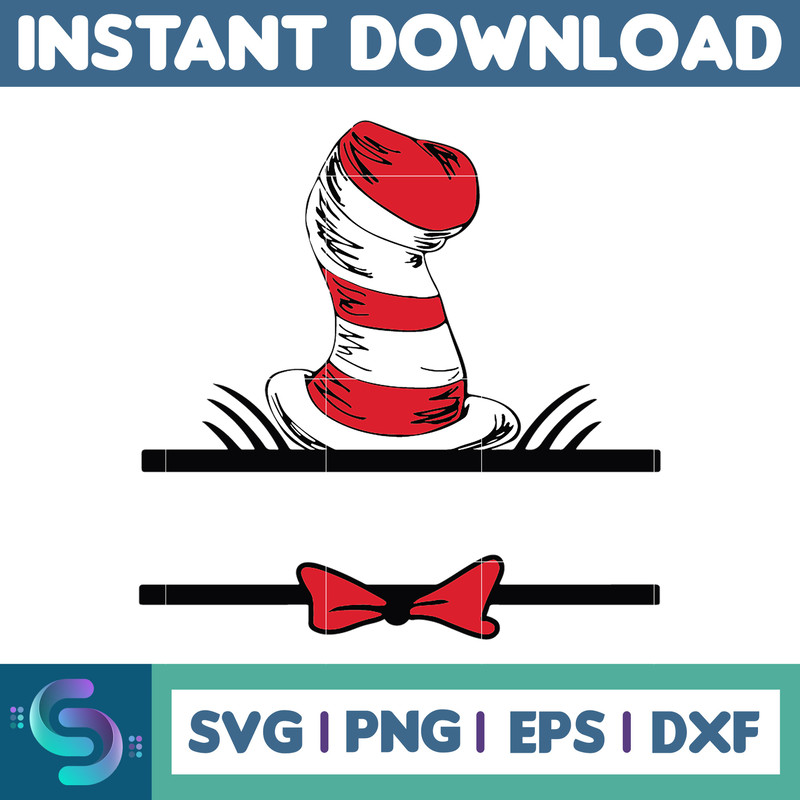Dr.Suess Svg, Dxf, Png, Dr.Suess book Png, Dr. Suess Png, Sublimation, Cat in the Hat cricut, Instant Download (64).jpg