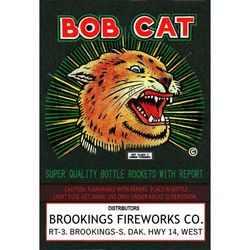 bob cat brand bottle rockets - brookings s.d. - poster 13x19'