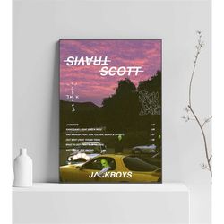 travis scott poster | jackboys poster | travis scott tracklist | album cover poster | poster wall art, custom poster, ho