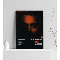 the weeknd poster | my dear melancholy album poster | the weeknd tracklist | album cover poster | poster wall art, custo