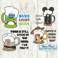 beer mug svg png, toystory beer glass svg, starwars beer glass svg, buzz light beer svg, family trip food and wine epcot