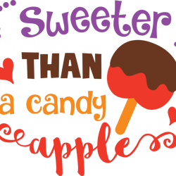 sweeter than a candy apple svg, dxf, eps, png files,fall svg,halloween girl svg sayings, funny halloween svg