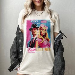 barbie and ken barbenheimer retro t-shirt, trending movie 2023 merch, science meets style sweatshirt, pink doll adult un