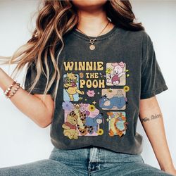 retro winnie the pooh comfort color shirt, pooh and friends sweatshirt, disney pooh bear shirt, tigger, piglet, eeyore,