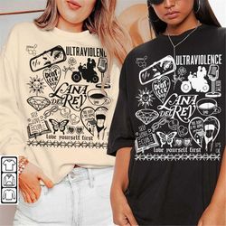 lana del rey doodle art shirt, vintage lana del rey merch lyric sweatshirt hoodie, retro lana del rey tattoo tour da1805