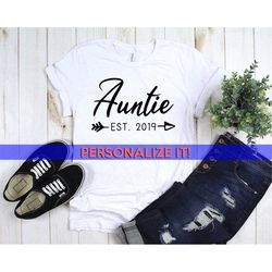 auntie shirt | new auntie gifts | personalized aunt gift | custom auntie shirt | pregnancy announcement shirt | new baby
