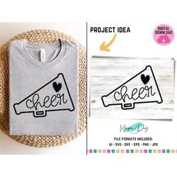 cheer svg, cheerleader svg, megaphone svg, love cheer svg, cheer megaphone svg, cheerleading, cheer mom svg, cheer siste
