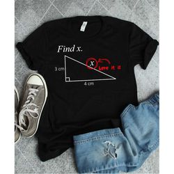 math shirt, math teacher shirt, math teacher gift, funny math, find x, mathematics shirt, math gifts, math major, love m
