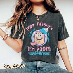 comfort colors vintage mrs nesbitt tea room shirt, disney toy story buzz lightyear shirt, toy story land ride trip shirt